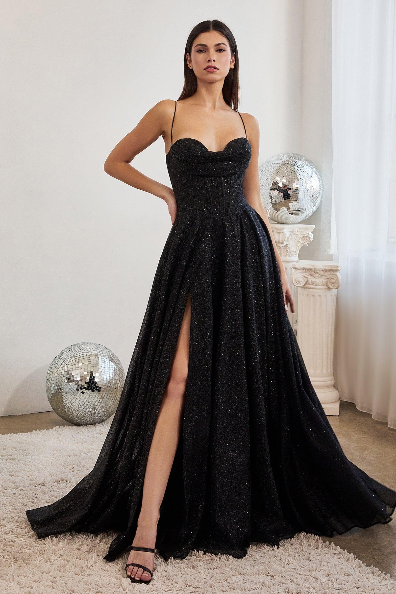 Prom Dresses Sparkling Long Evening Gown Black