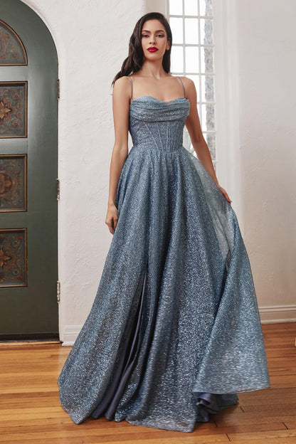 Prom Dresses Long Plus Size Evening Gown Smoky Blue