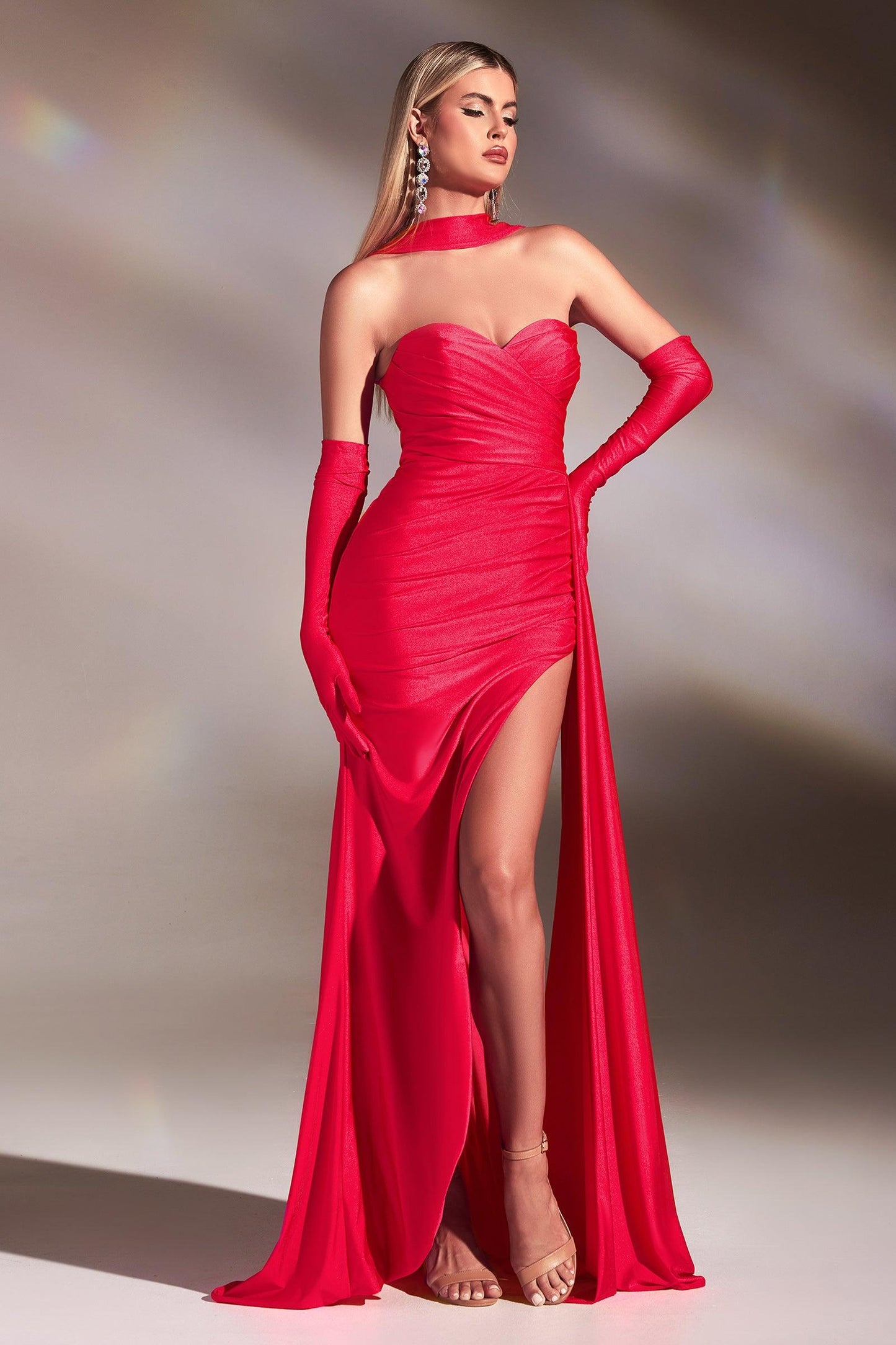 Prom Dresses Strapless Long Fitted Prom Dress Hot Coral