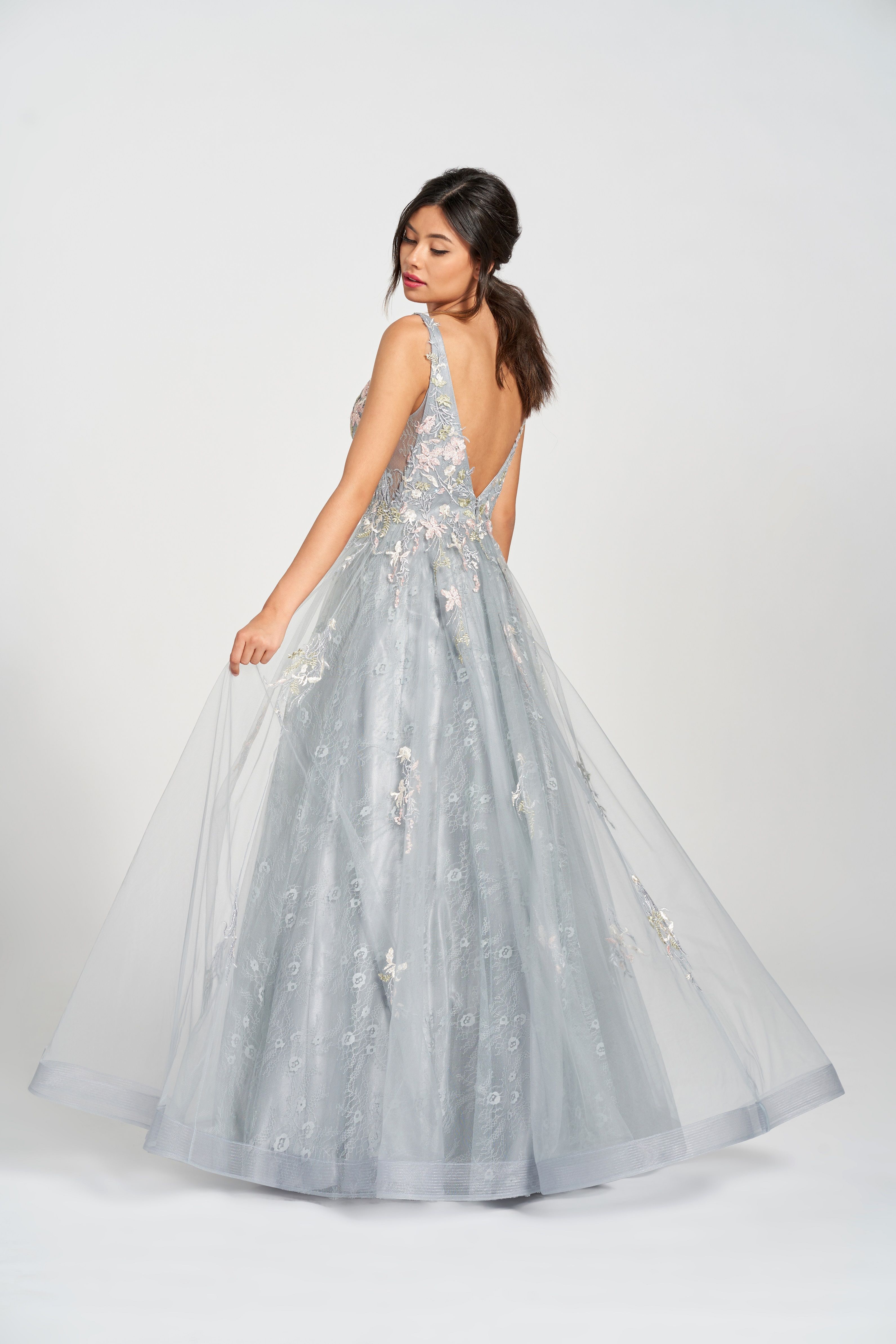 Prom Dresses Long Formal Applique Prom Dress Platinum/Multi