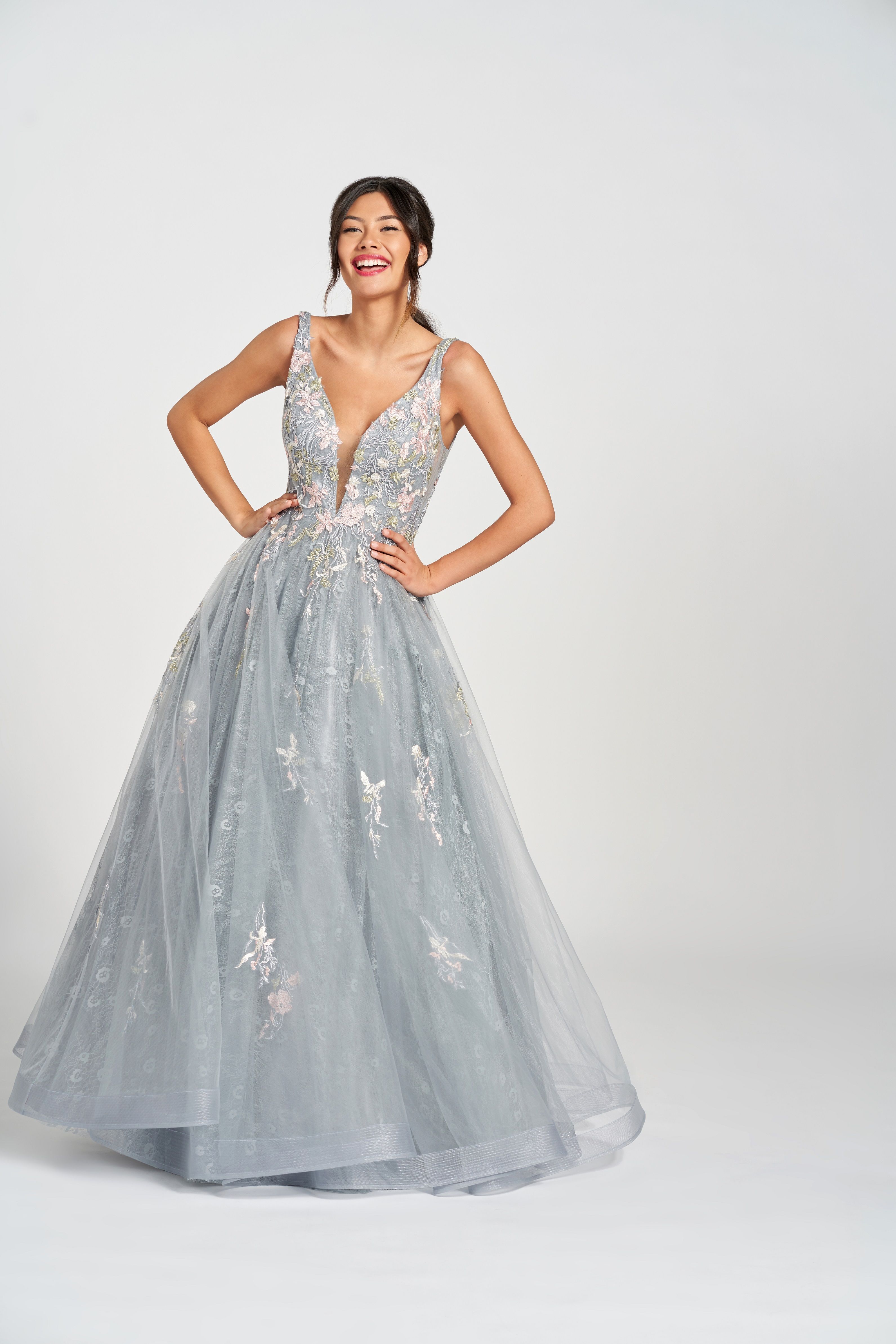 Prom Dresses Long Formal Applique Prom Dress Platinum/Multi