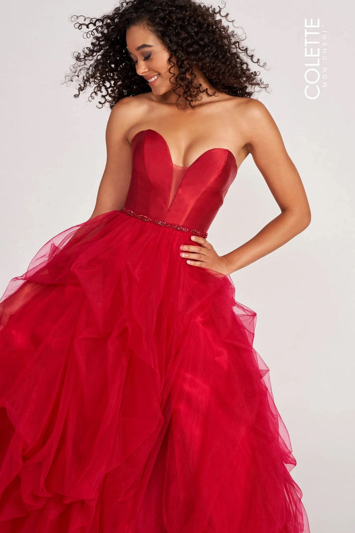 Prom Dresses Long Formal Prom Pick Up Skirt Ball Gown Scarlet