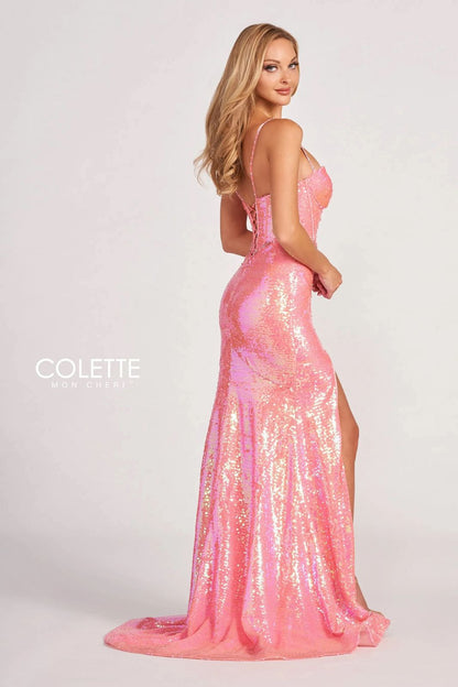 Prom Dresses Prom Long Sequin Formal Dress Coral/Multi