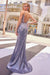 Prom Dresses Sequin Long Formal Applique Prom Dress Steel