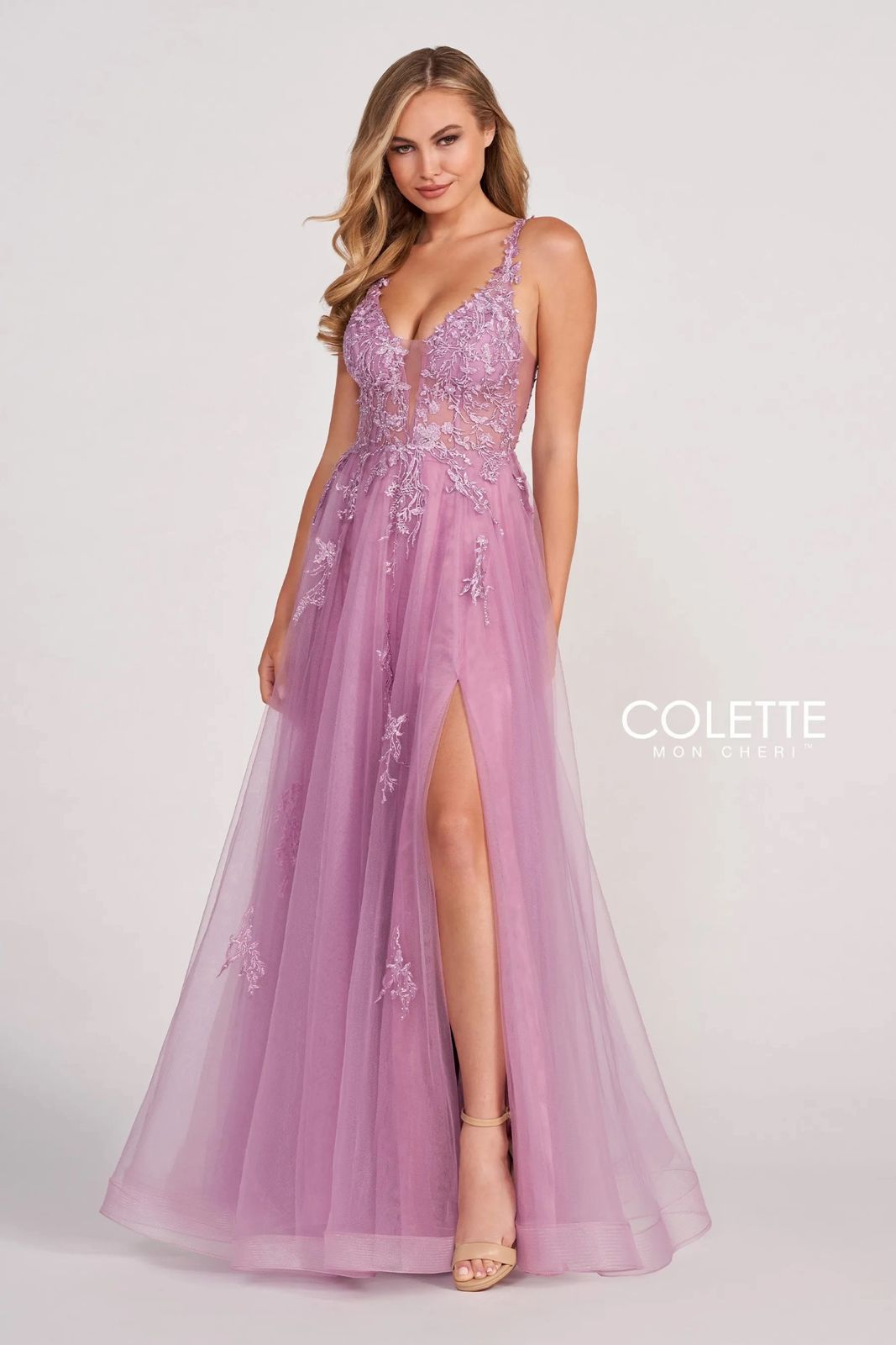 Prom Dresses Applique Long Prom Formal Dress Orchid