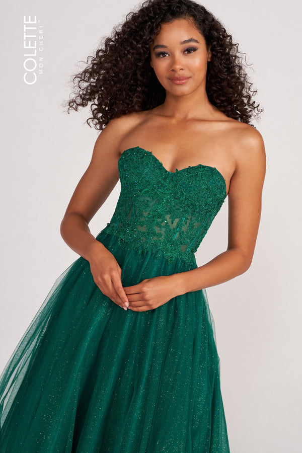 Prom Dresses Formal Glitter Prom Long Dress Emerald