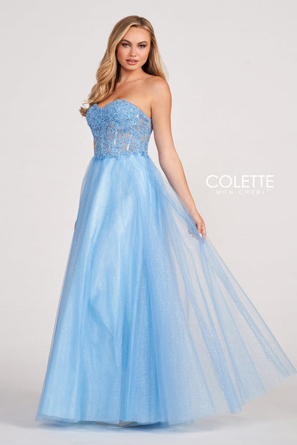 Prom Dresses Formal Glitter Prom Long Dress Ocean Blue