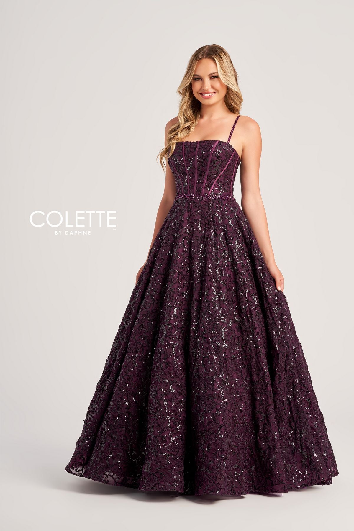 Prom Dresses Sequin Long Formal Prom Ball Gown Plum