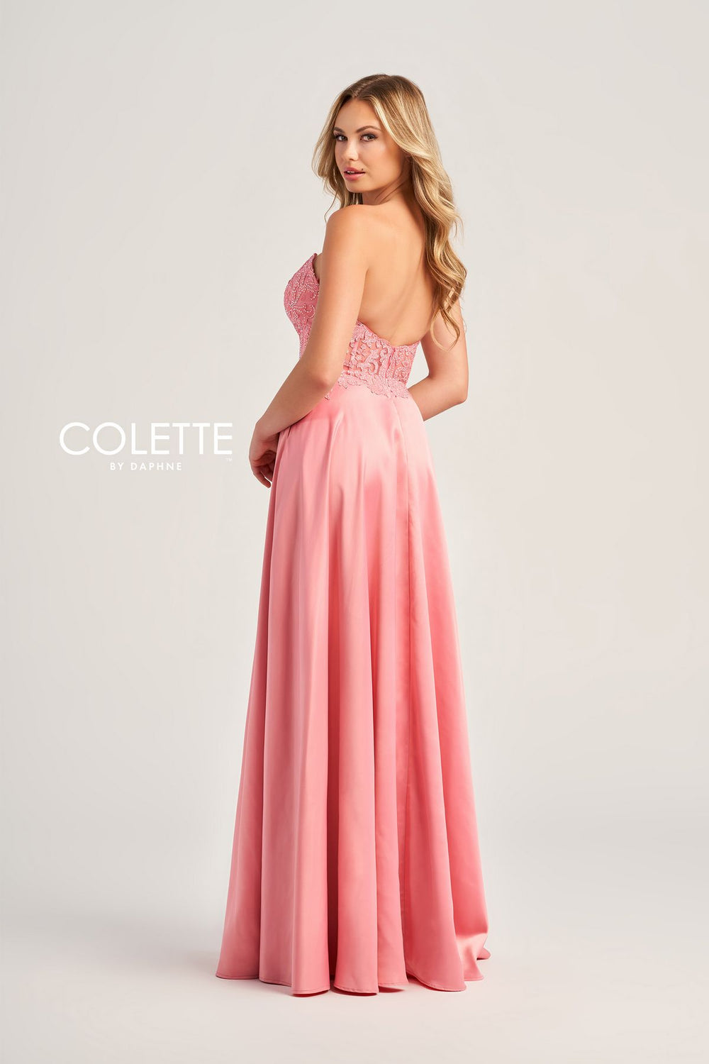 Prom Dresses Stone Accents Long Formal Prom Dress Pink