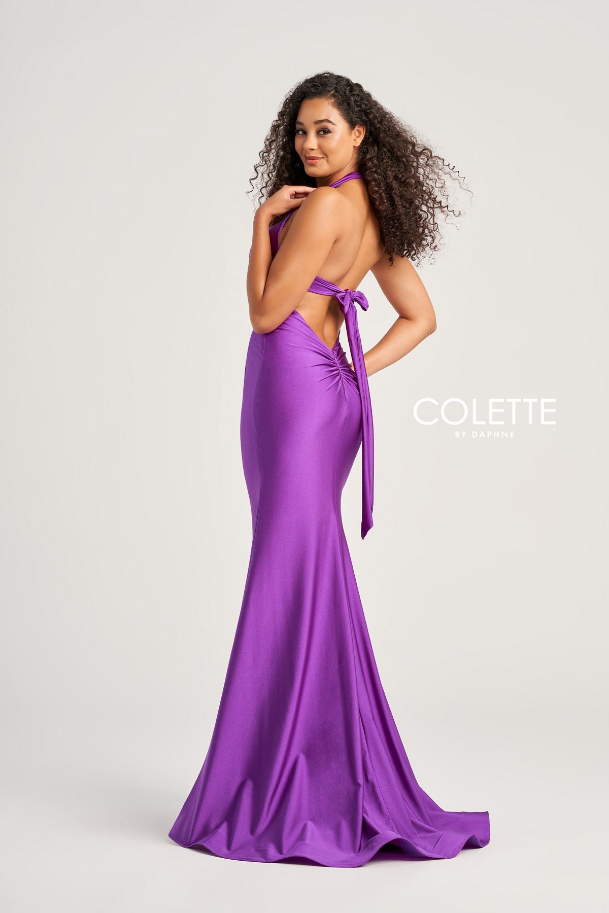 Prom Dresses Halter Long Formal Fitted Prom Dress Purple