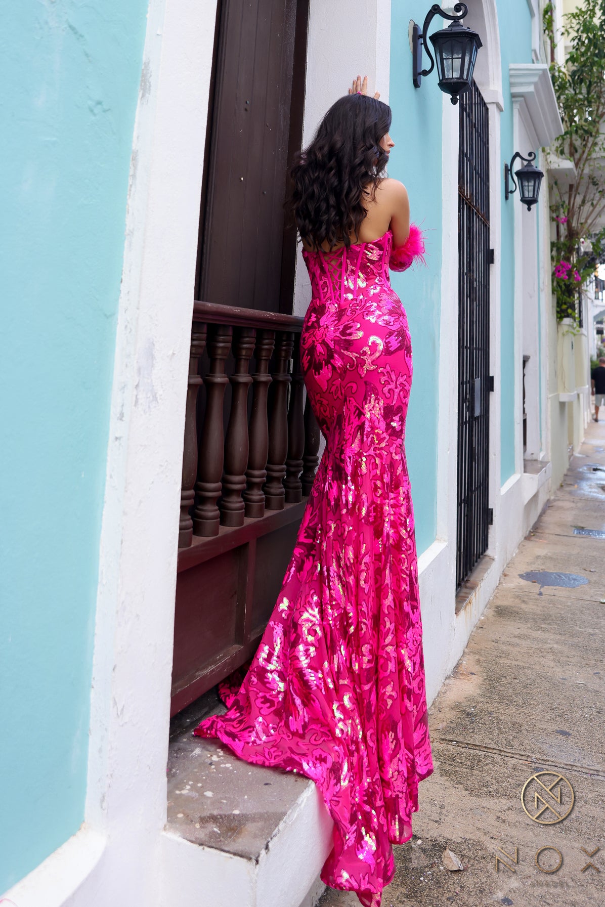 Prom Dresses Embellished Long Prom Mermaid Gown Fuchsia