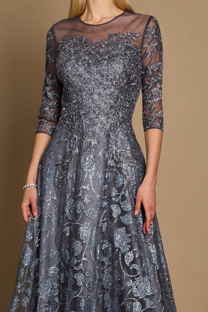 Formal Dresses Long Formal Lace Evening Dress Charcoal