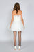 Cocktail Dresses Short Strapless Tiered Mesh Mini Dress White