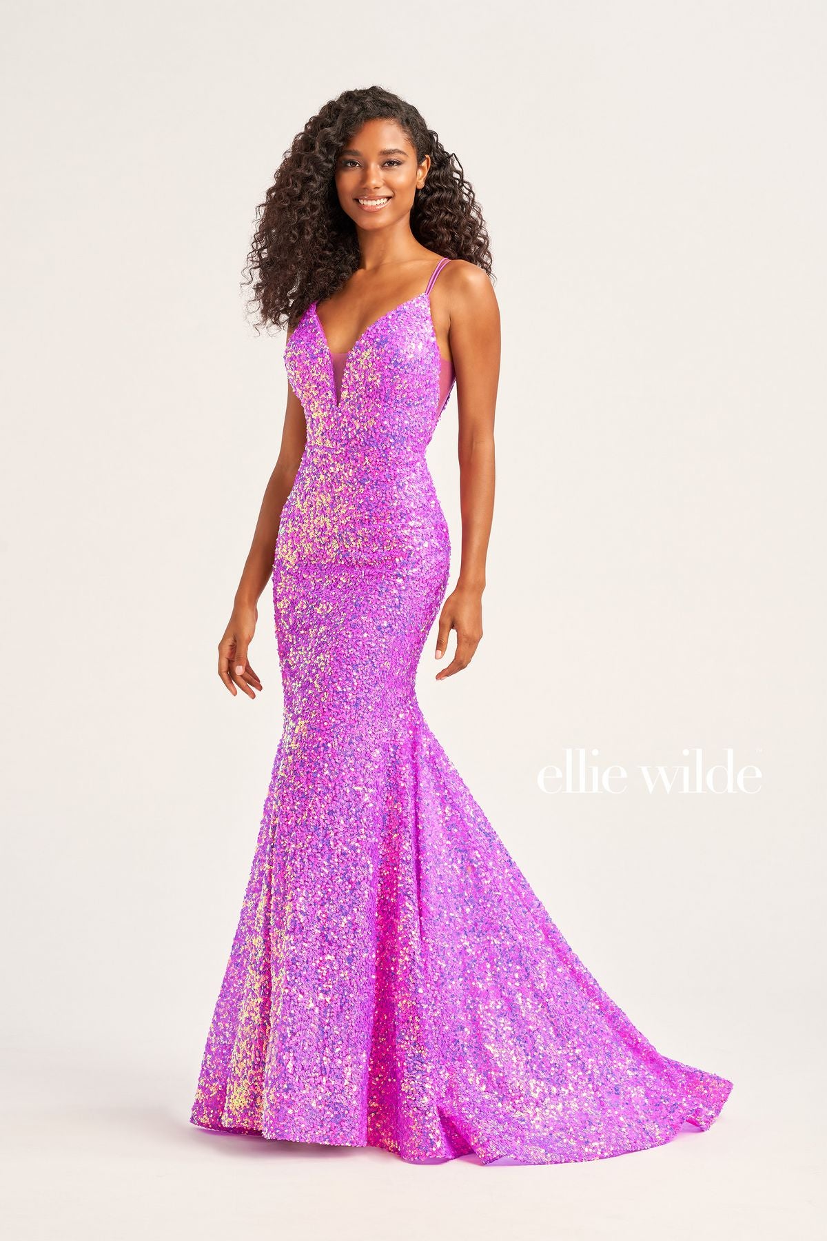 Prom Dresses Long Mermaid Sequin Formal Prom Gown Purple Rain