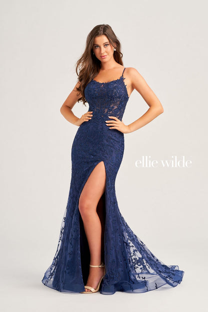 Prom Dresses Prom Fitted Evening Long Gown Navy Blue