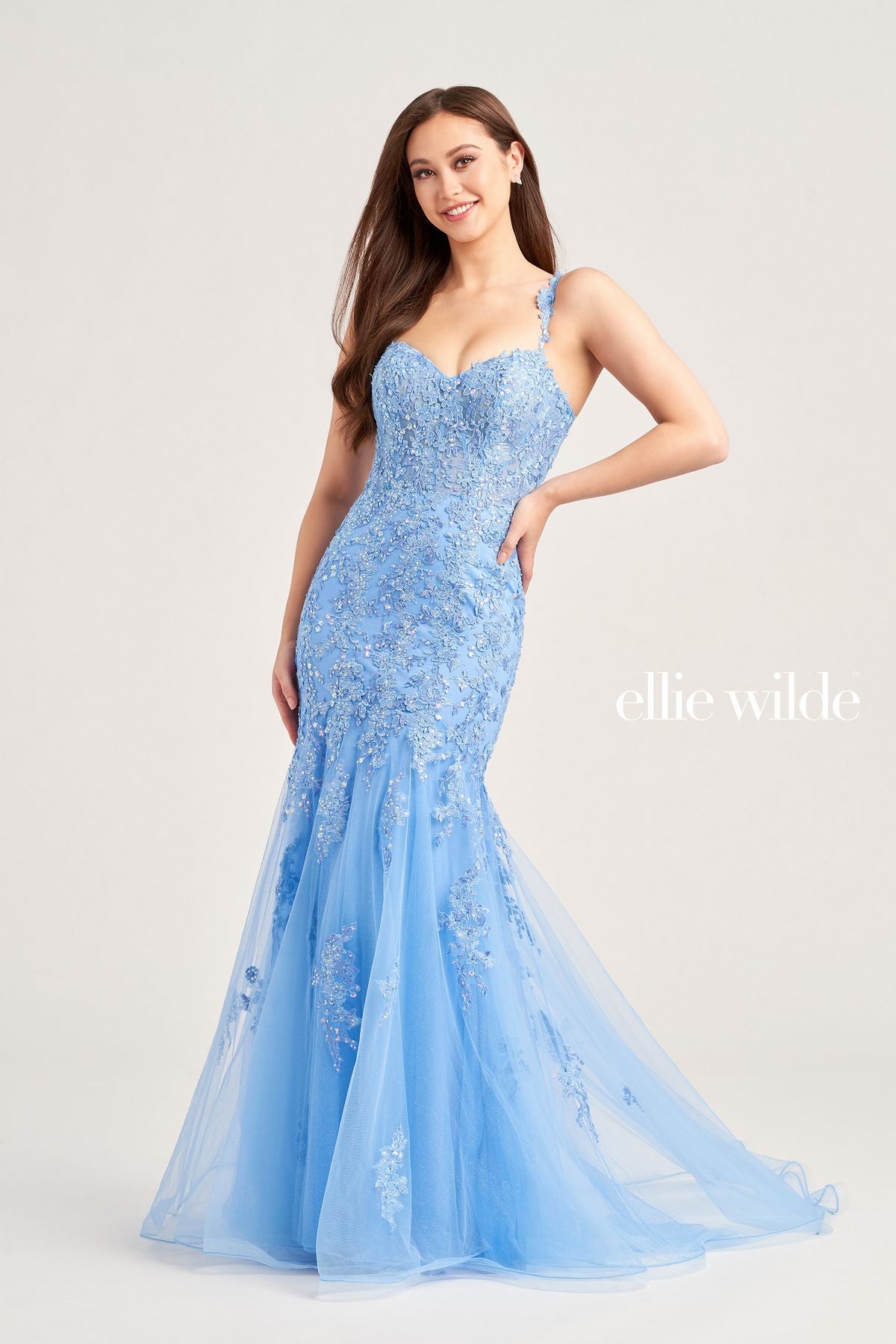 Bluebell Ellie Wilde EW35238 Long Mermaid Formal Beaded Prom Gown