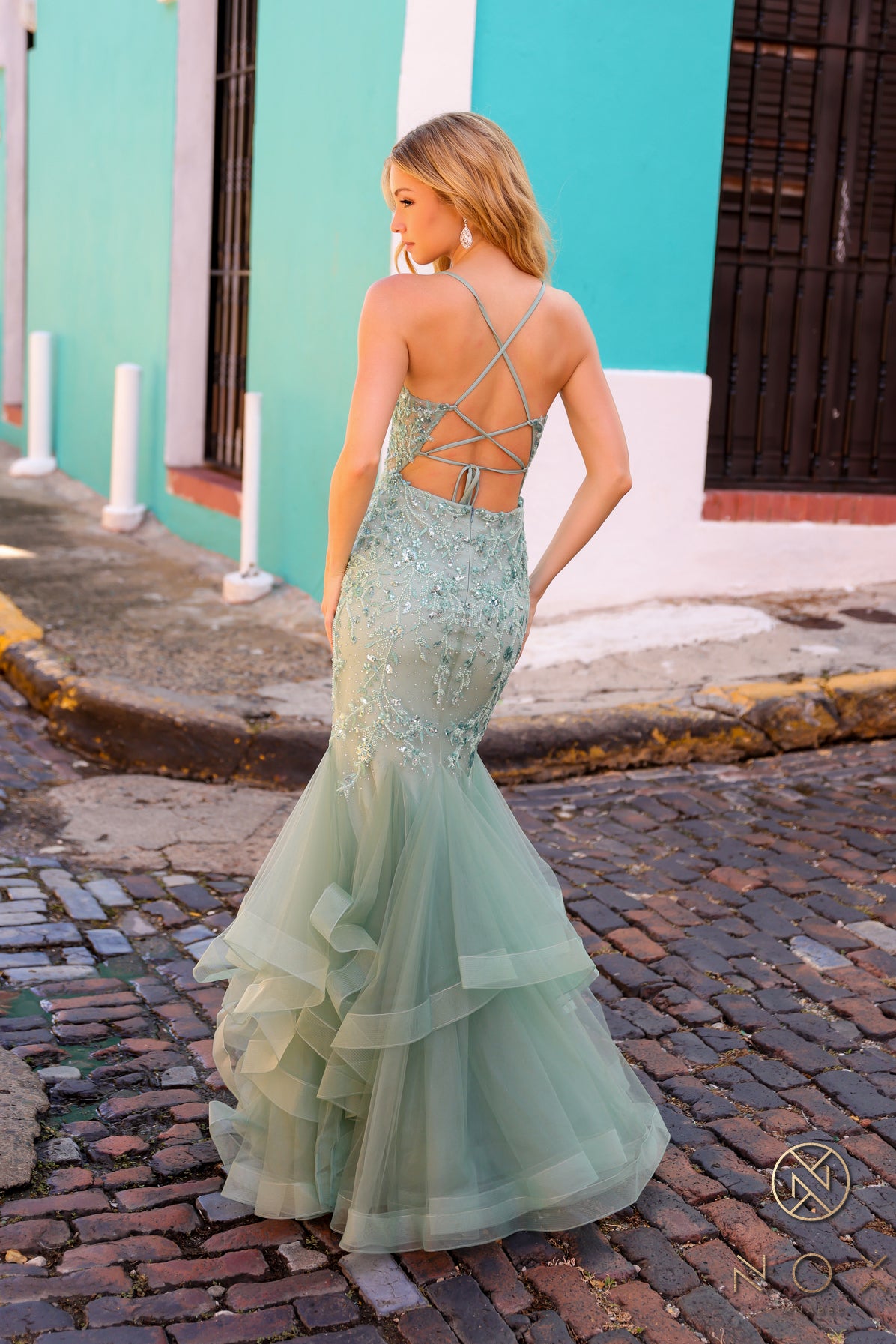 Prom Dresses Long Prom Beaded Formal Mermaid Dress Sage Green