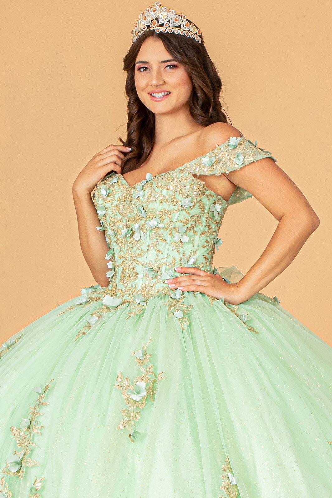 Long Off Shoulder Ball Gown Quinceanera Dress