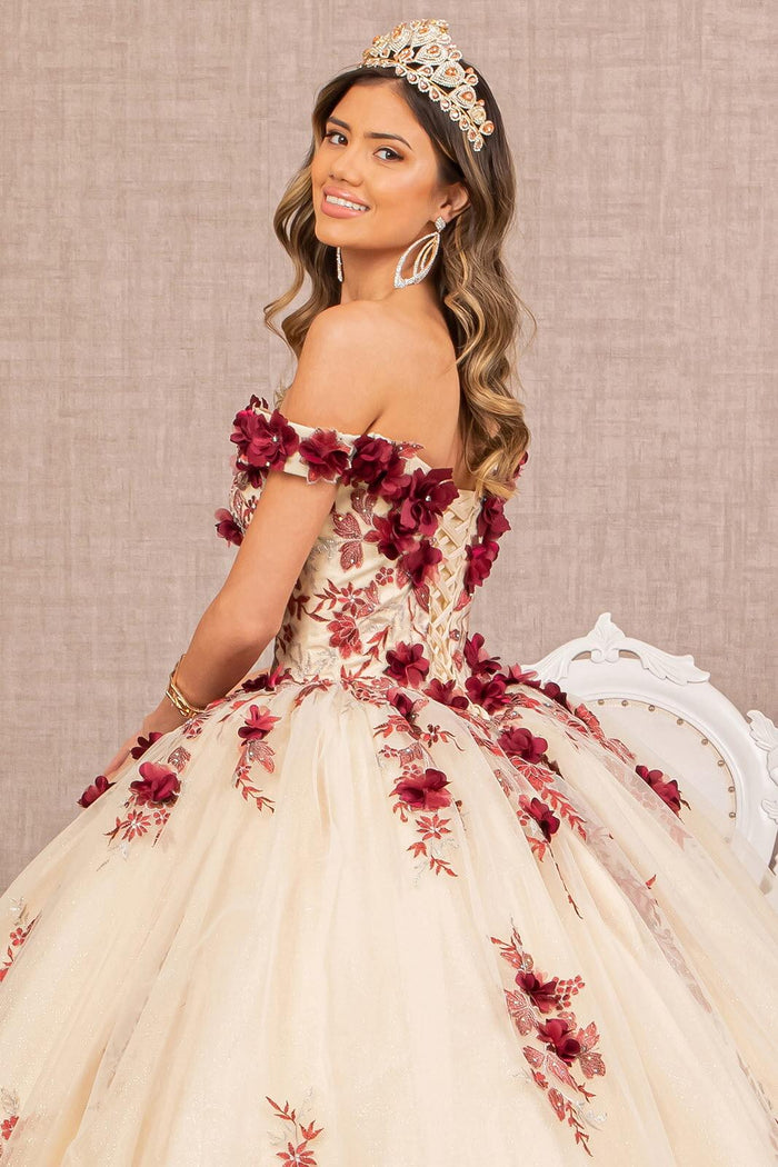 Quinceniera Dresses Quinceanera Long Dress Off Shoulder Ball Gown Burgundy/Nude
