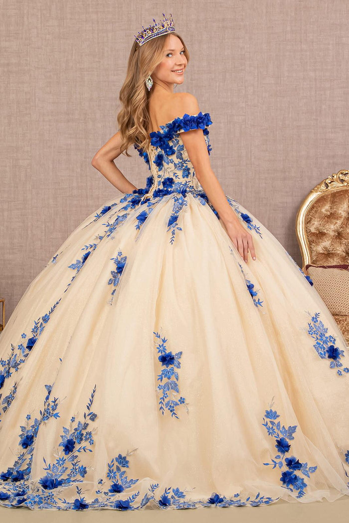 Quinceniera Dresses Quinceanera Long Dress Off Shoulder Ball Gown Royal Blue/Nude