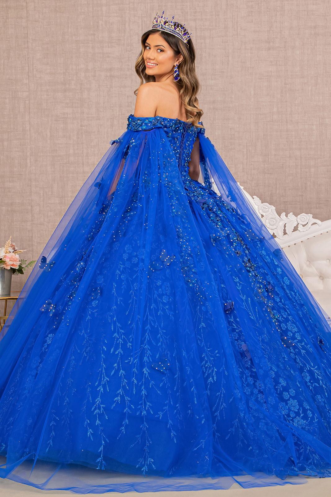 Quinceniera Dresses Long Ball Gown Glitter Quinceanera Dress Royal Blue