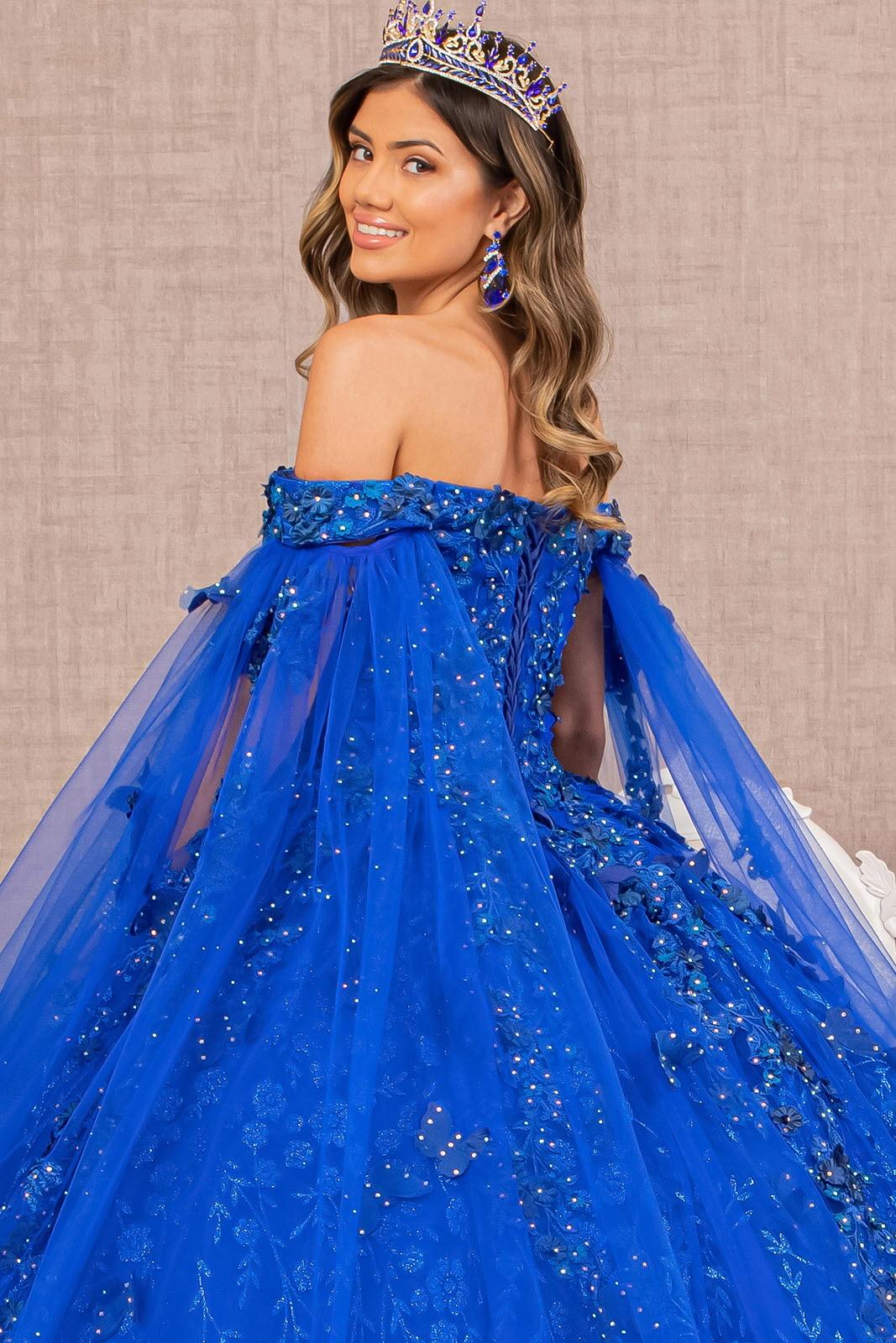 Quinceniera Dresses Long Ball Gown Glitter Quinceanera Dress Royal Blue