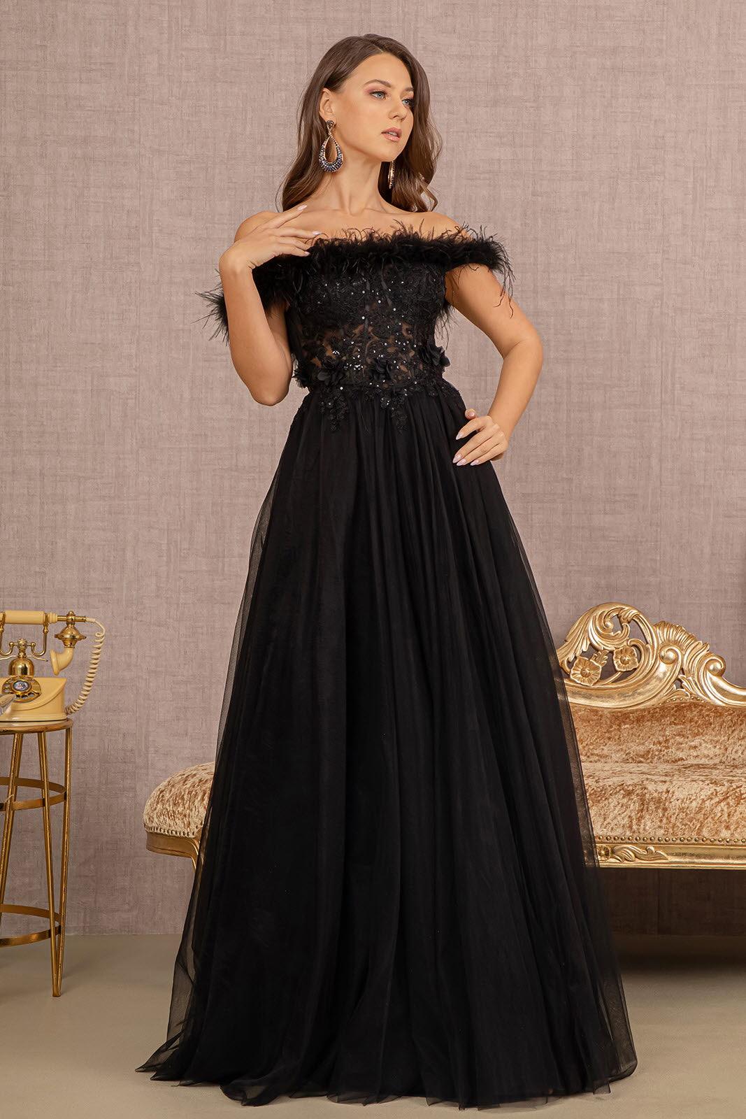 Black Prom Long Formal A Line Dress