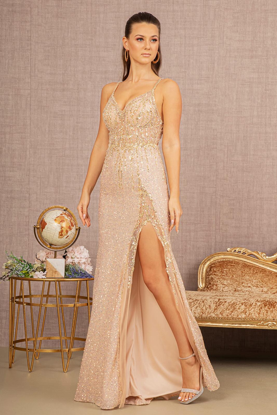 Champagne Prom Long Formal Mermaid Dress