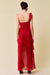 Formal Dresses Long One Shoulder Ruffled Dress Red