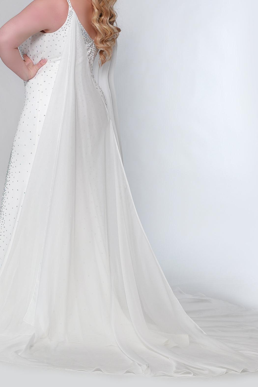 Sydneys Closet JK1204 Long Chiffon Cape