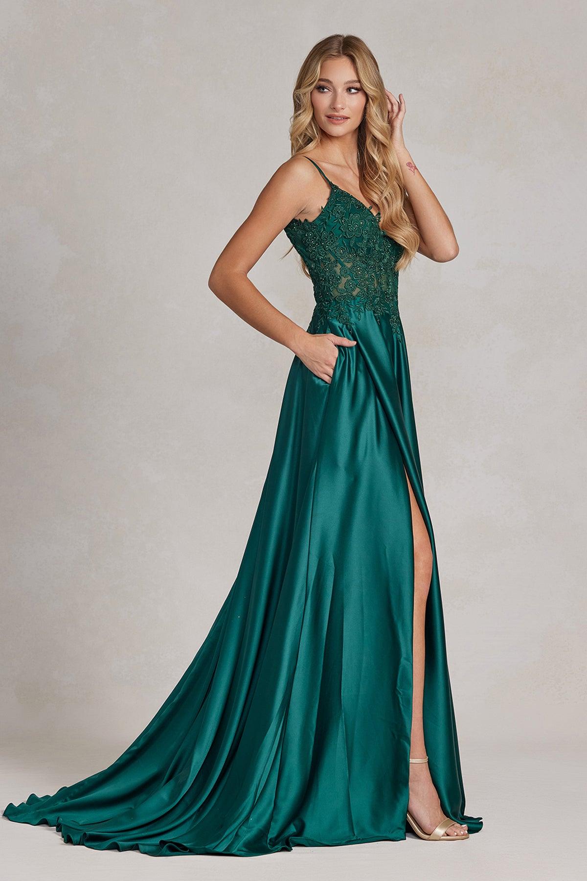 Nox Anabel K1121 Prom Long Sexy Slit Formal Dress Royal Blue