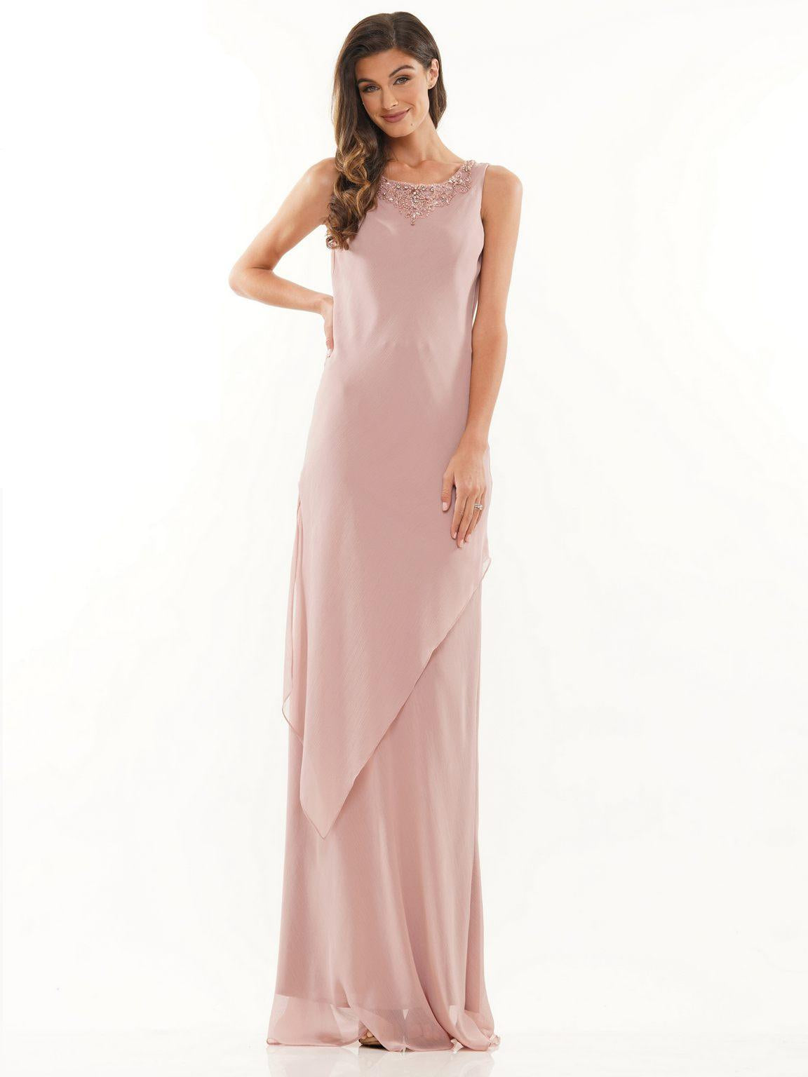 Mother of the Bride Dresses Long Sleeveless Formal Jacket Dress Mauve