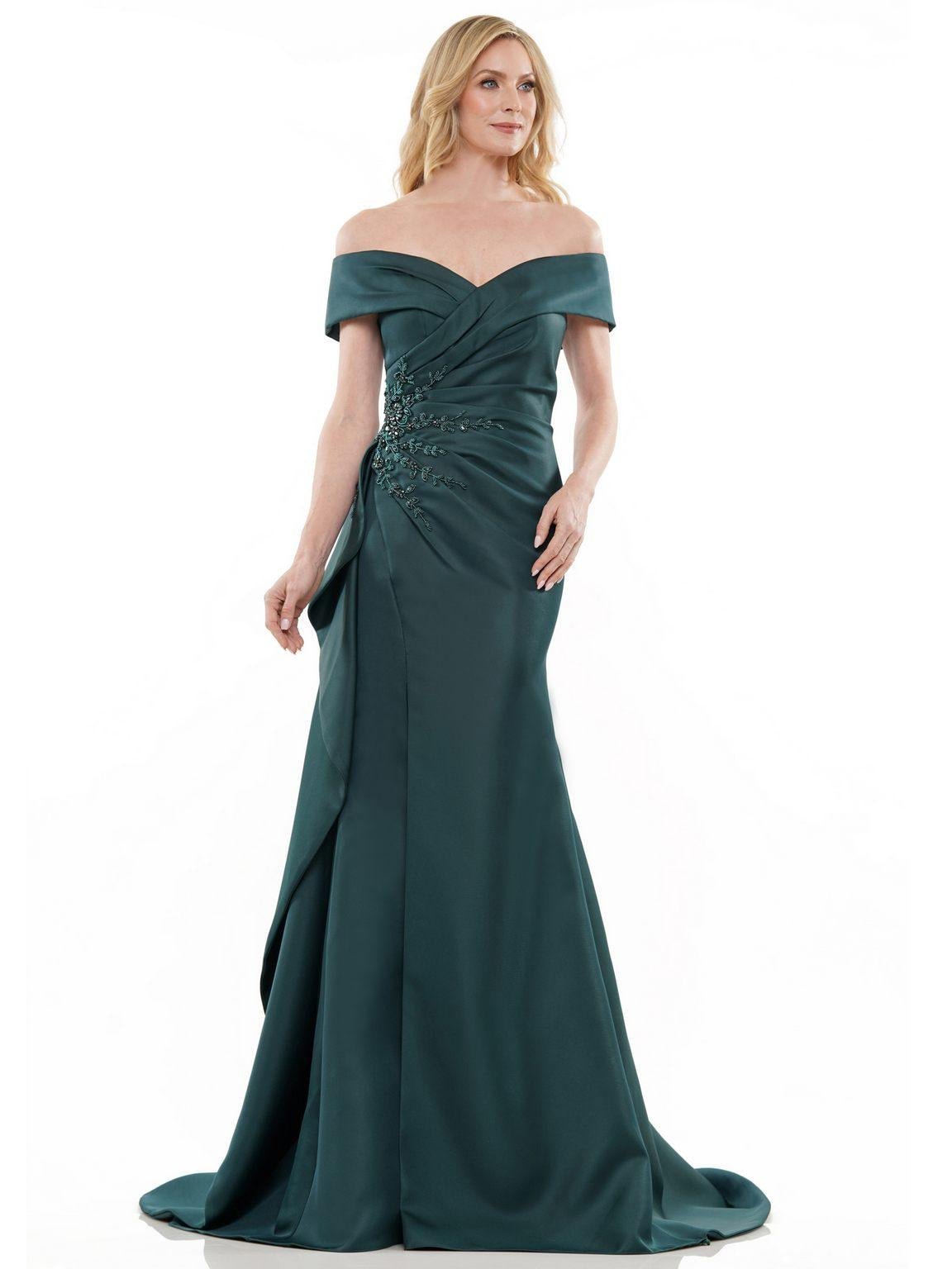 Formal Dresses Long Off Shoulder Formal Dress Deep Green