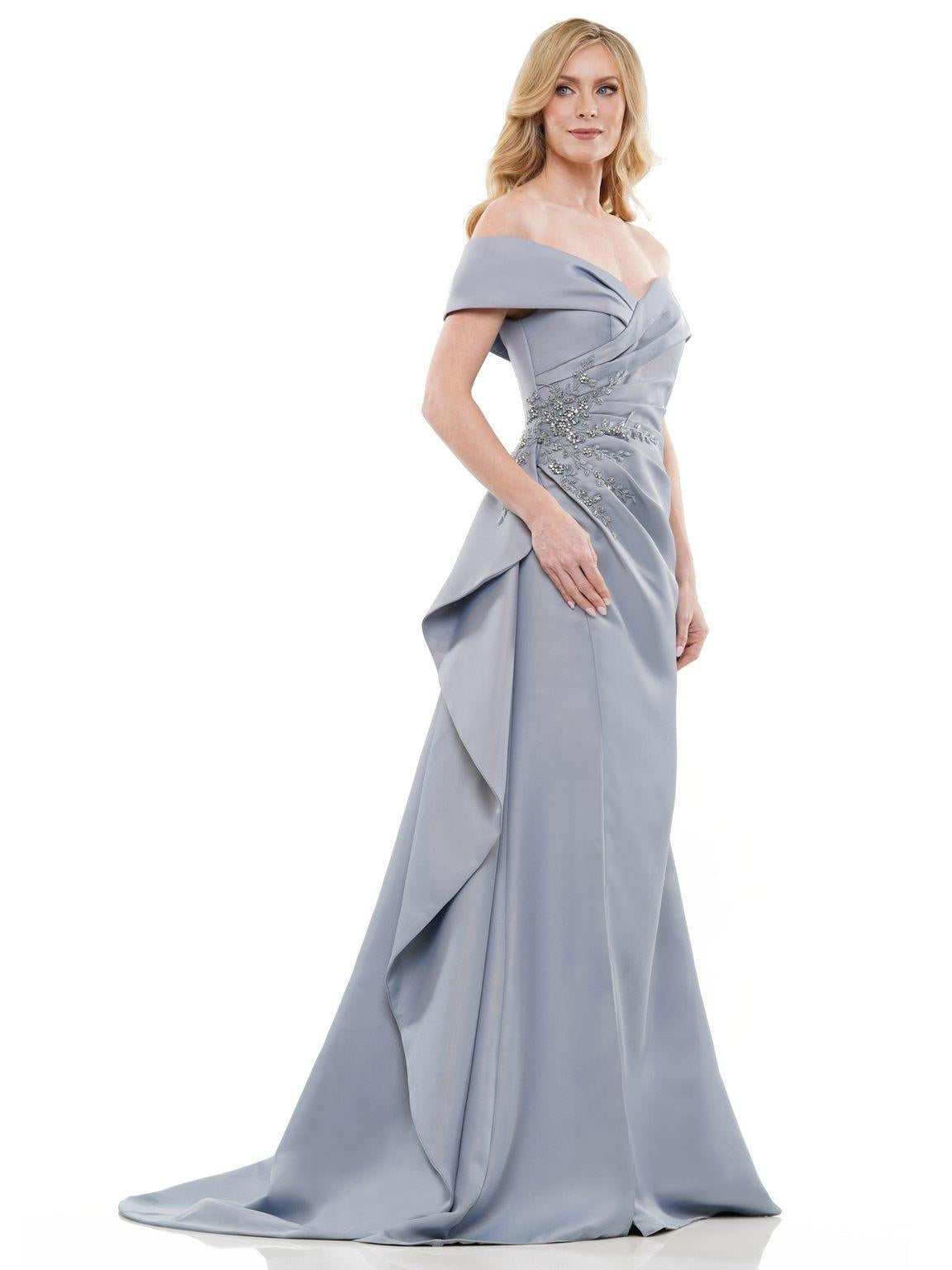 Formal Dresses Long Off Shoulder Formal Dress Wedgewood