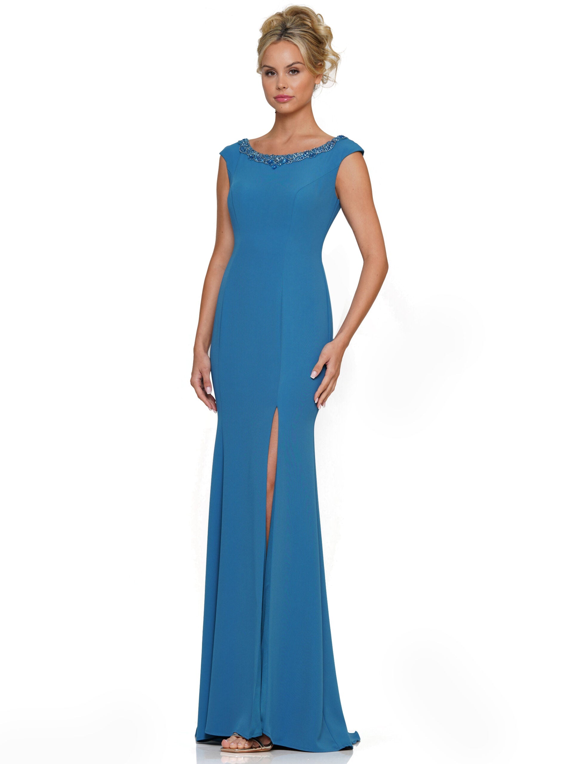 Prom Dresses Long Sleeveless Fitted Formal Dress Teal