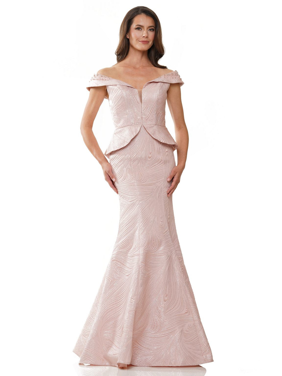 Mother of the Bride Dresses Mothers of the Bride Long Beaded Off Shoulder Dress Rose