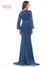Mother of the Bride Dresses Mother of the Bride Long Sleeve V Neck Chiffon Dress Peacock