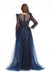Prom Dresses Long Sleeve Formal Evening Prom Gown Navy