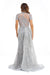 Prom Dresses Long Cap Sleeve Prom Formal Dress Grey