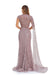 Prom Dresses Prom Long Cap Sleeve Beaded Formal Dress Dusty Rose