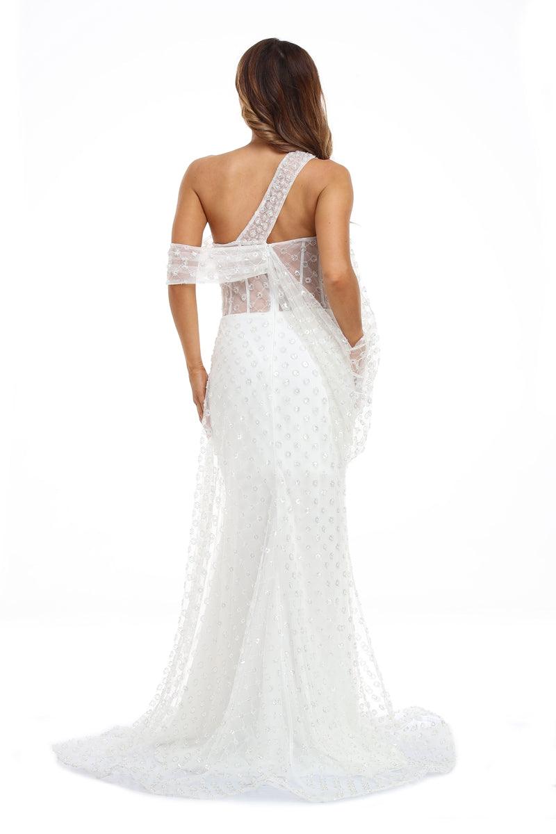 Wedding Dresses Long Off Shoulder Wedding Dress White