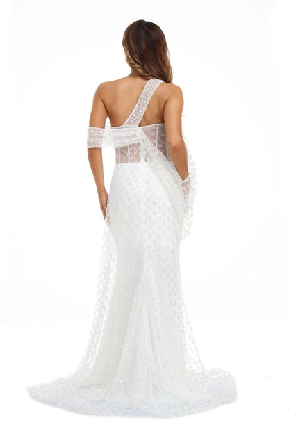 Wedding Dresses Long Off Shoulder Wedding Dress White