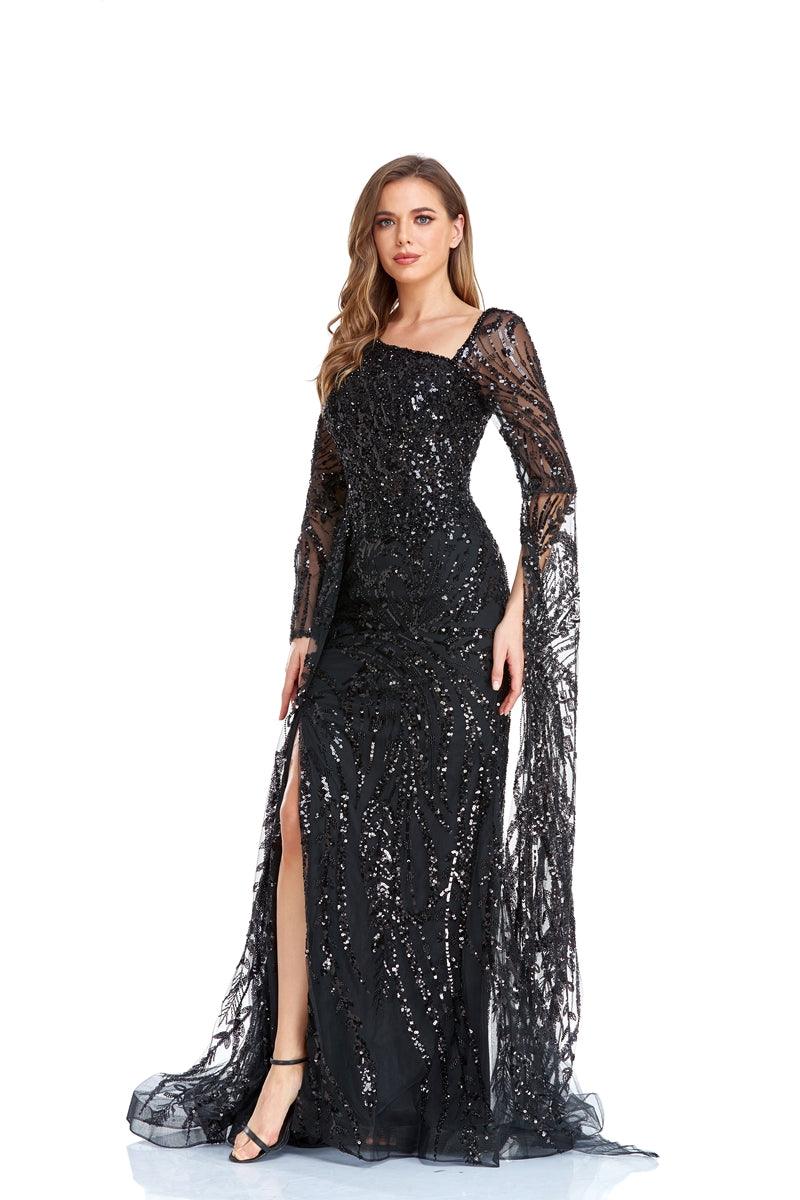 Prom Dresses Long Formal Beaded Prom Dress Black