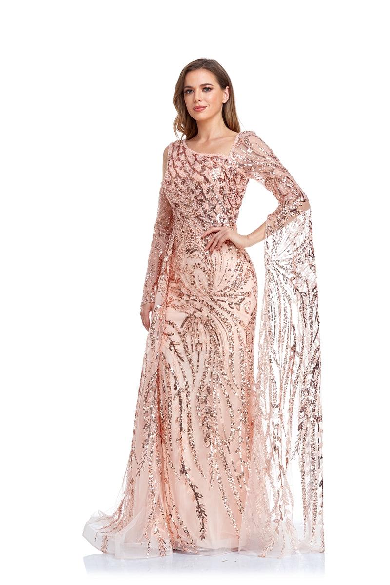 Prom Dresses Long Formal Beaded Prom Dress Gold