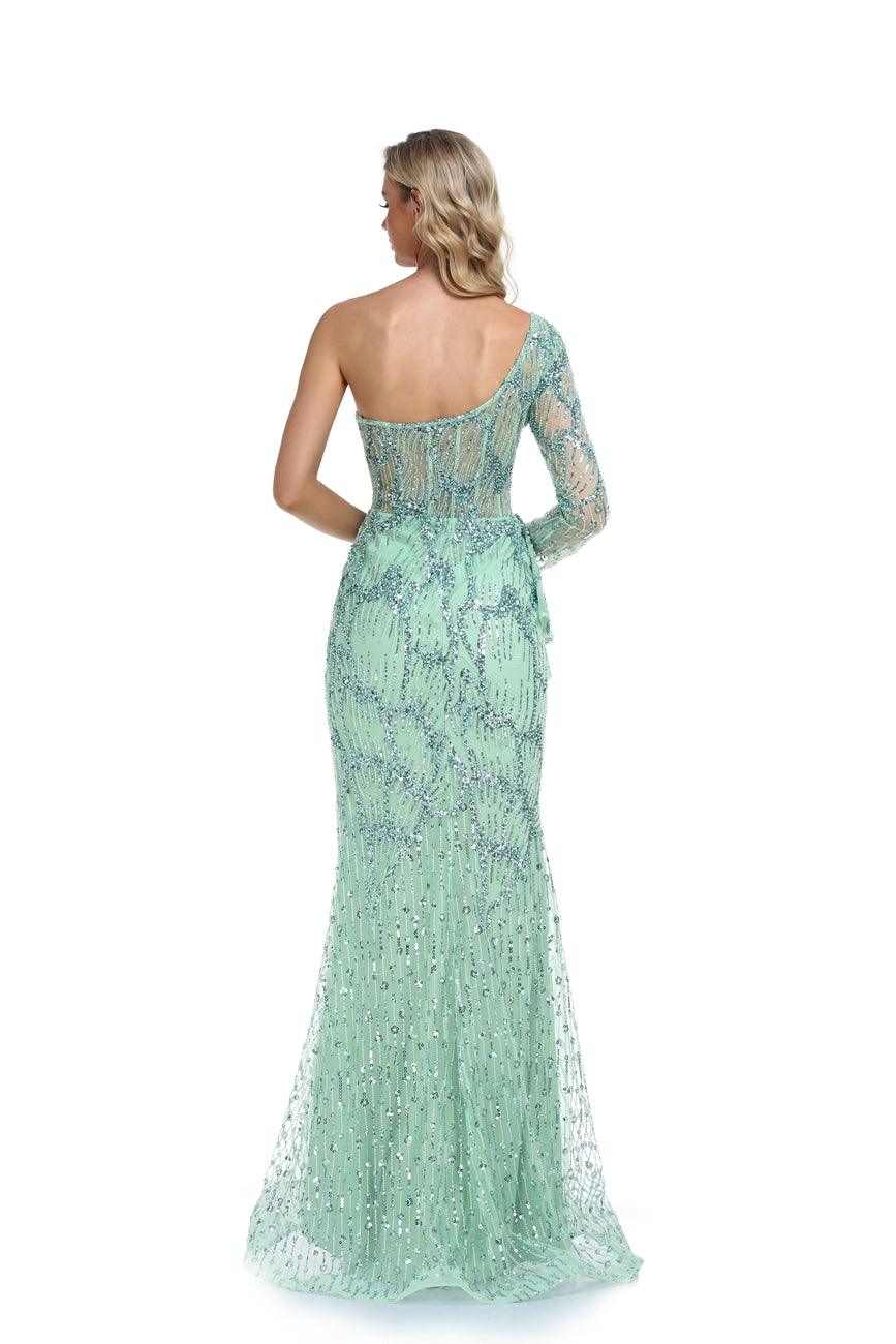 Prom Dresses Prom Long One Shoulder Formal Dress Mint