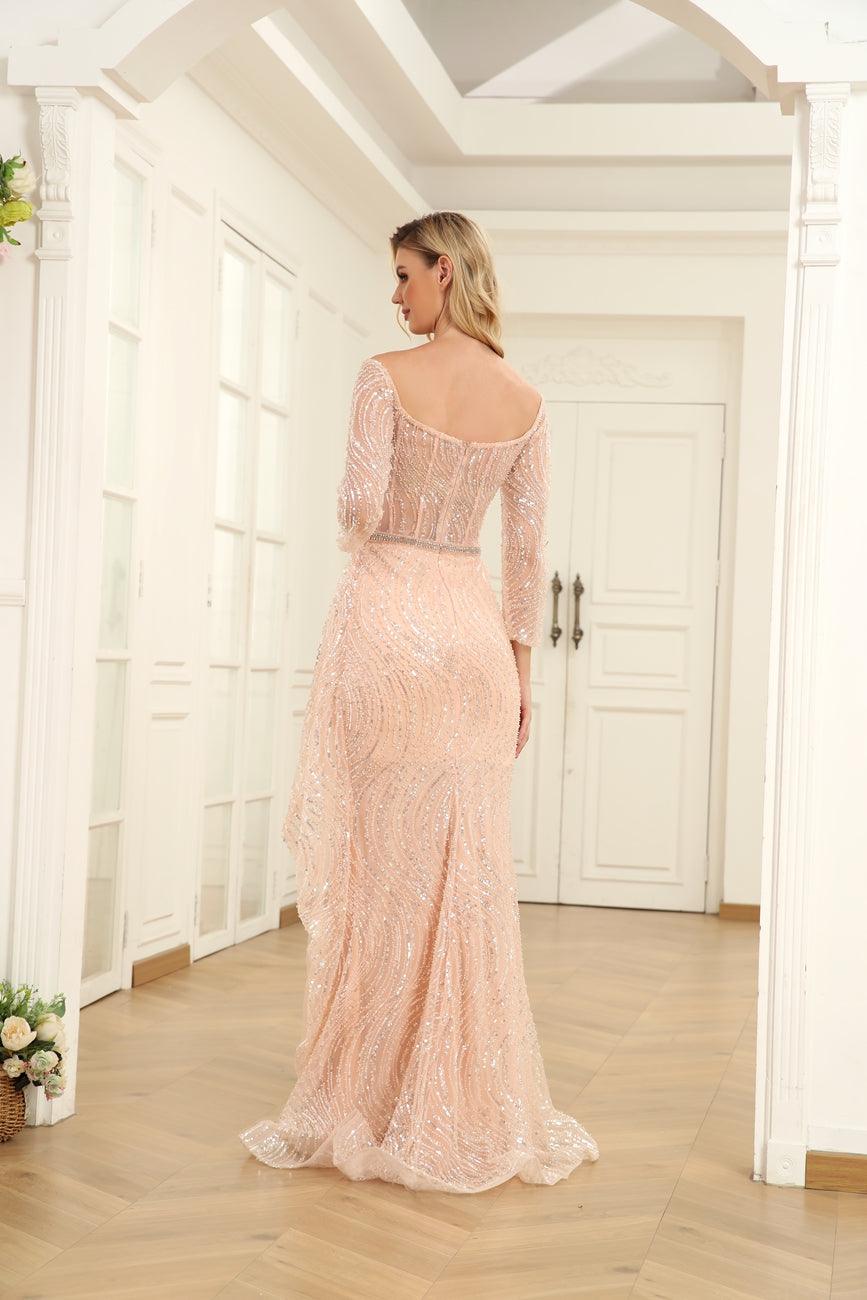 Prom Dresses Long Off Shoulder Formal Prom Dress Pink