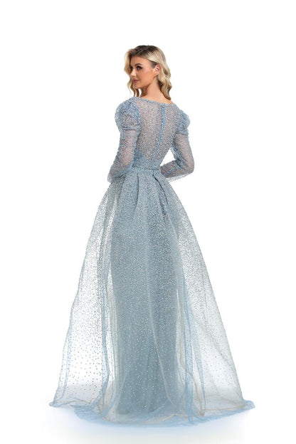 Prom Dresses Prom Long Sleeve Formal Evening Dress Blue