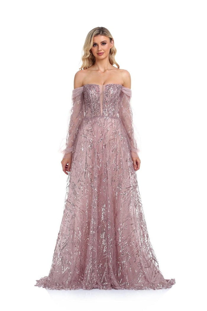 Prom Dresses Prom Long Off Shoulder Ball Gown Rose