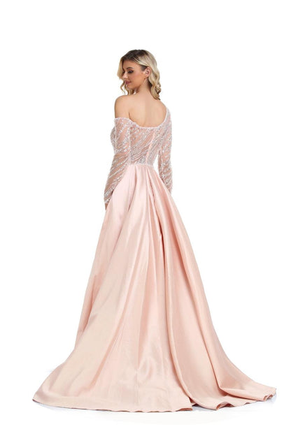 Prom Dresses Prom Long One Shoulder Formal Dress Champagne