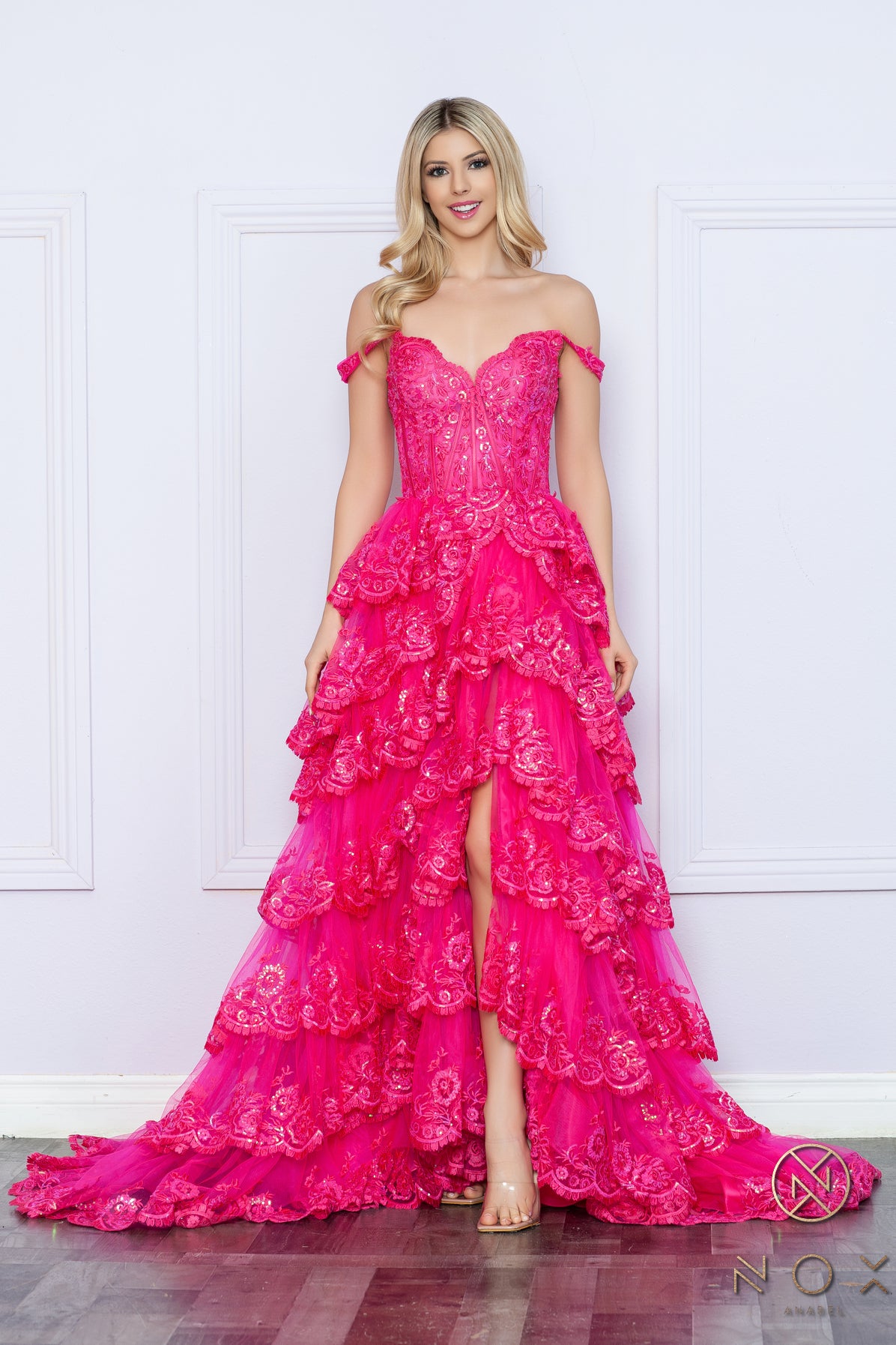 Nox Anabel R1299 Long Formal Slit Prom Gown
